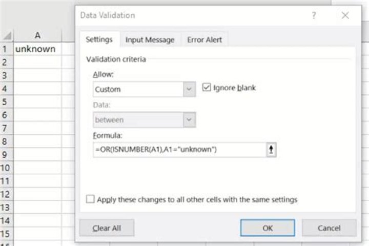 Excel Data Validation- Numbers only and specific text