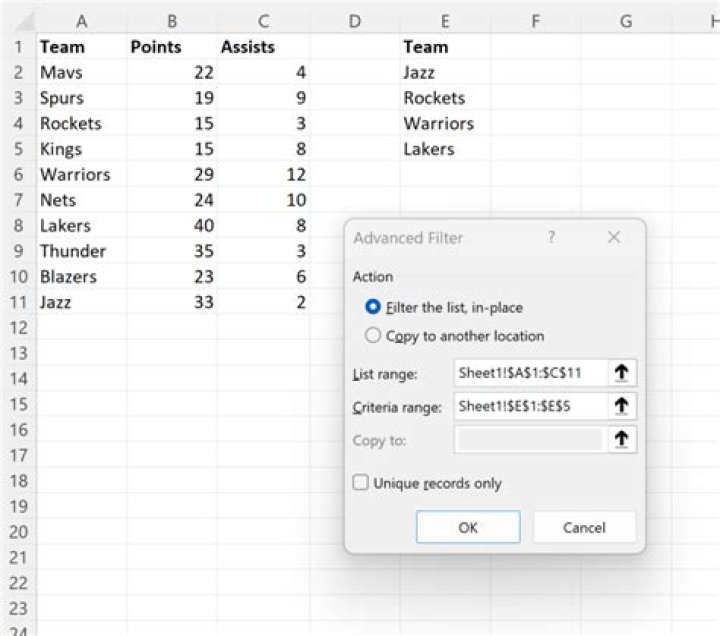 Excel - Live filter of list based on another column?