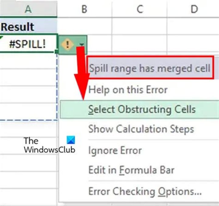 EXCEL replace a #SPILL! error