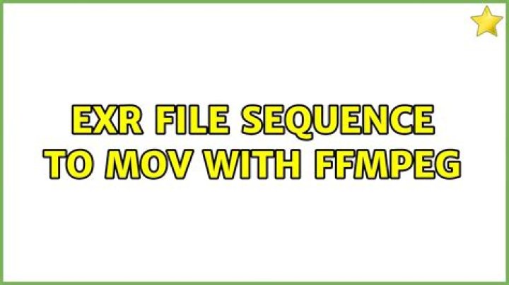 Exr file sequence to mov with ffmpeg