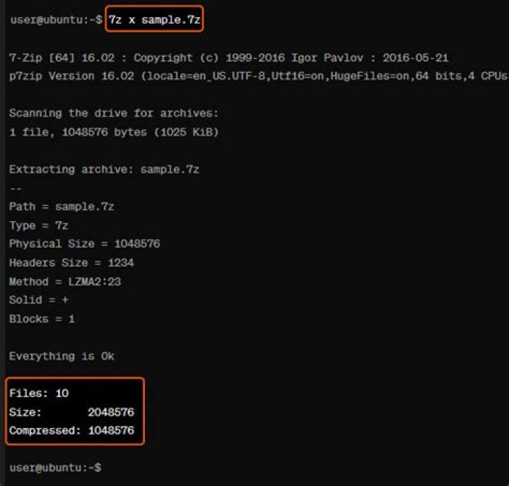 Extract 7z files with standard linux tools?
