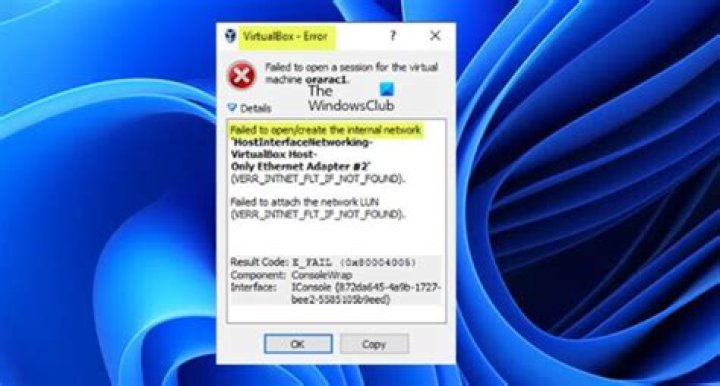 Failed to open/create the internal network 'VirtualBox Host-Only Ethernet Adapter'