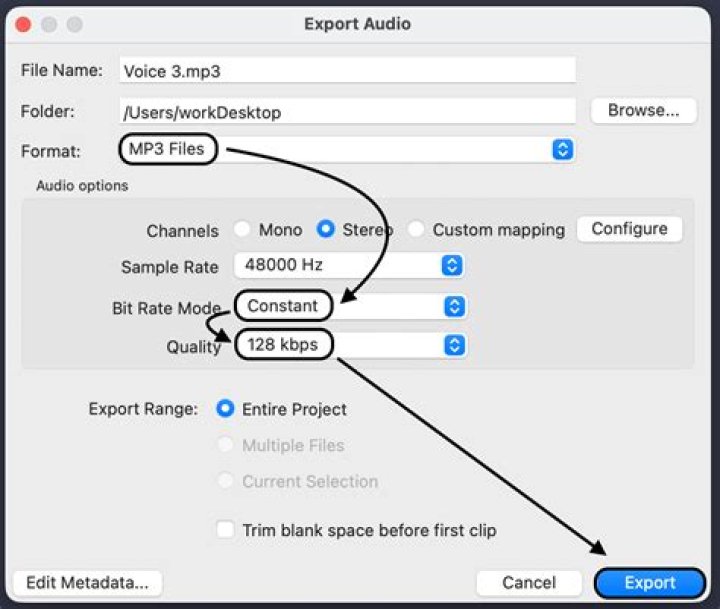 fastest way to convert any audio file to low bitrate?