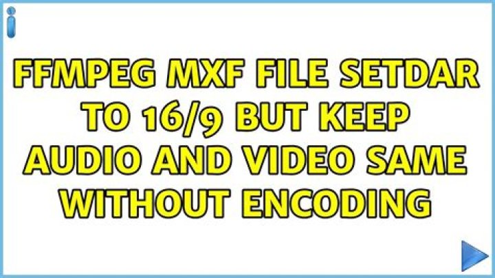 ffmpeg mxf file setdar to 16/9 but keep audio and video same without encoding