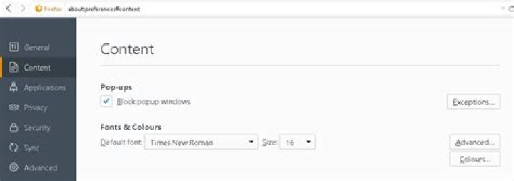 Firefox: restore all default font settings