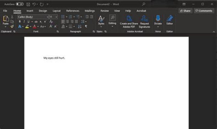 Full dark-mode in Microsoft Word (2016): dark page background