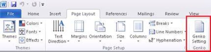 Genko Page layout Microsoft Word 2010 and 2013