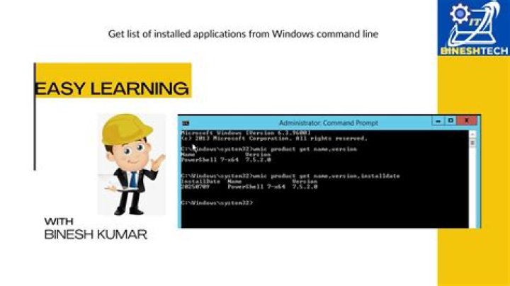 Get list of installed applications from Windows command line