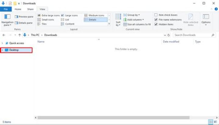 Get rid of "desktop" from quick access Windows 10