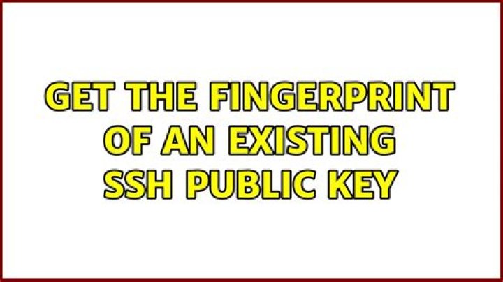 Get the fingerprint of an existing SSH public key