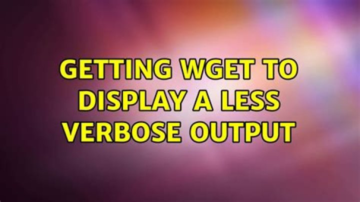 Getting WGET to display a less verbose output