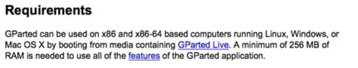 GParted Requirements
