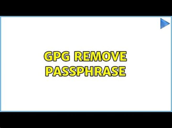 gpg remove passphrase