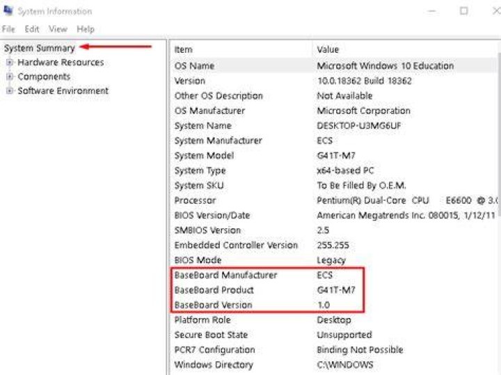 How can I find out what motherboard is in my computer?