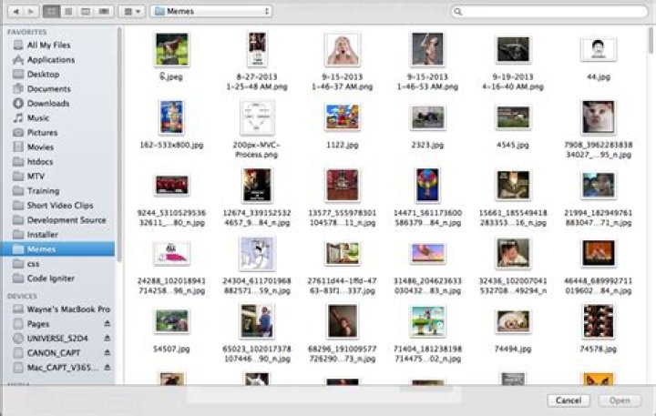 How can I increase the size of thumbnails when opening files?