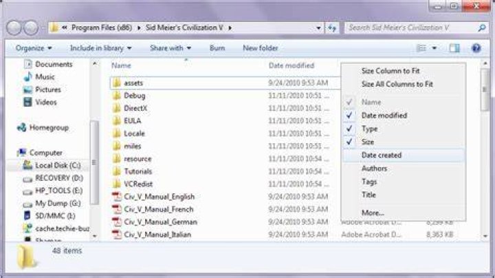 How can I make Windows Explorer show file modified date instead of created date?