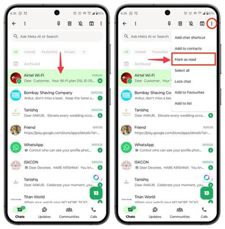 How can I mark all messages as read?