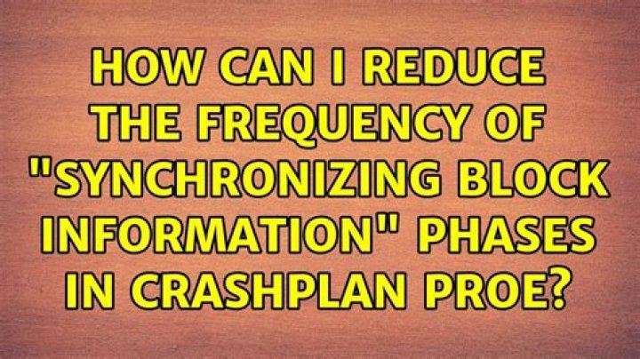 How can I reduce the frequency of "synchronizing block information" phases in CrashPlan PROe?
