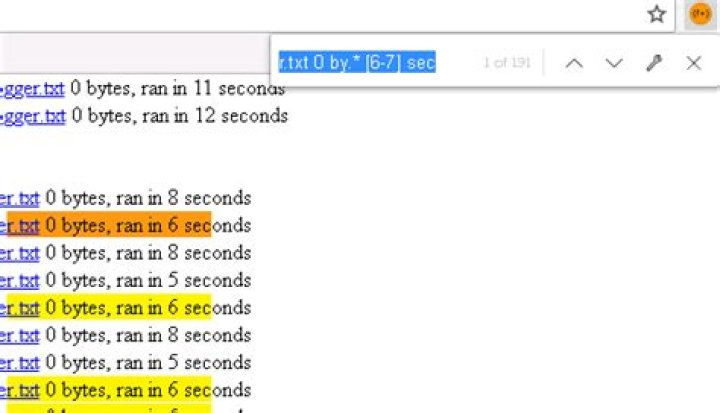 How can I search for regular expressions within webpages using Google Chrome or IE?