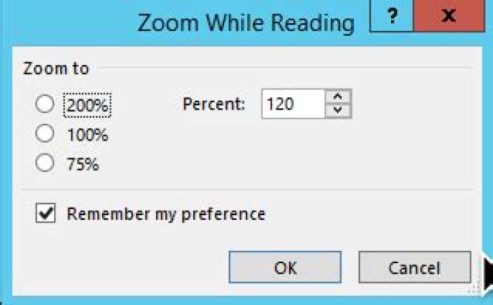 How can I set the zoom of the Outlook reading pane?