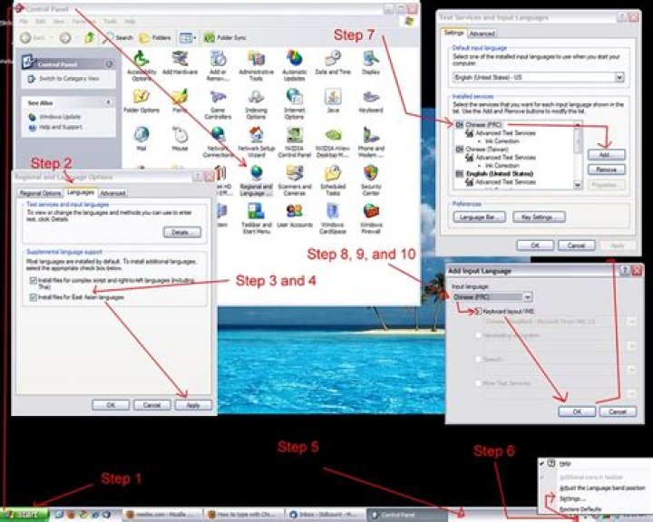 How can I type with Chinese characters in Windows 7?