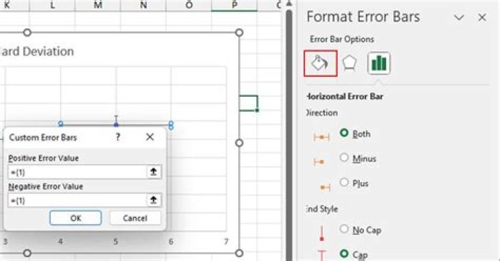 How do I add vertical errors bars (vertical lines) to a chart in Excel? The "vertical error bar" option is missing