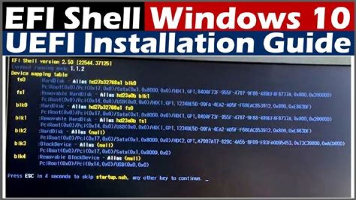 How do I "Boot to UEFI shell"?