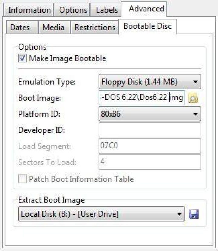 How do I create a custom, bootable MS-DOS ISO image?