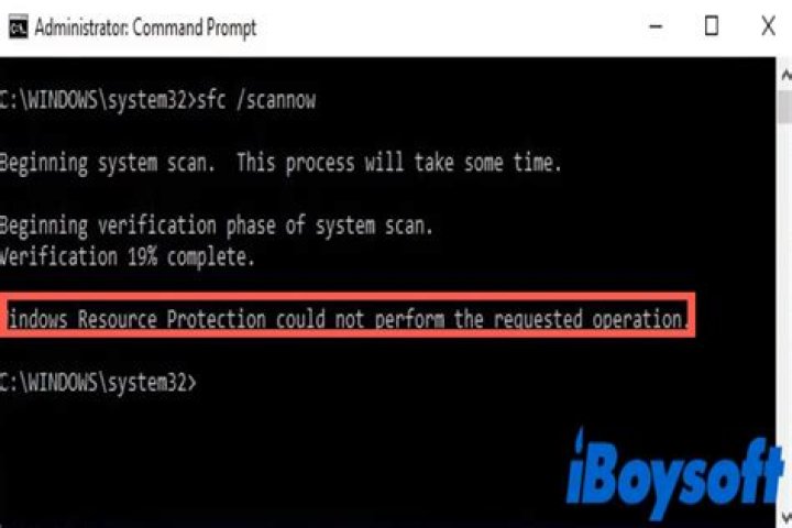 How do I fix "Windows Resource Protection could not perform the requested operation" on sfc /scannow
