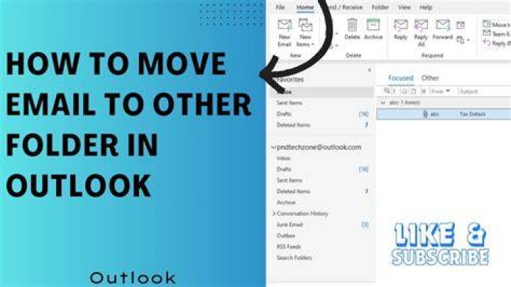 How do I move emails from a folder to the inbox in Outlook?