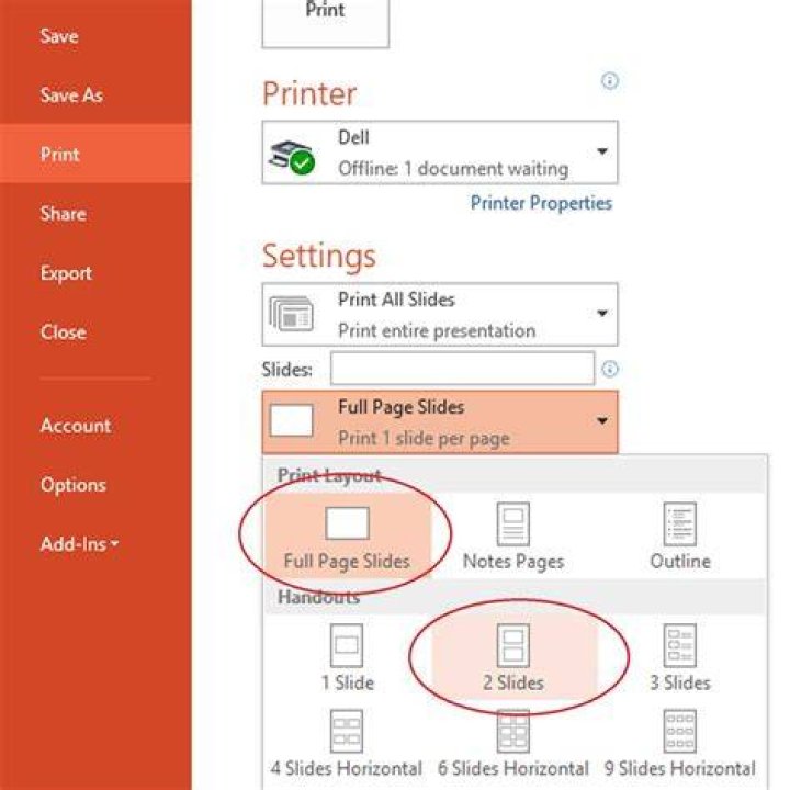 How do I print a single PowerPoint slide as a poster?