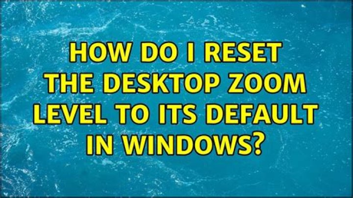 How do I reset the desktop zoom level to its default in Windows?