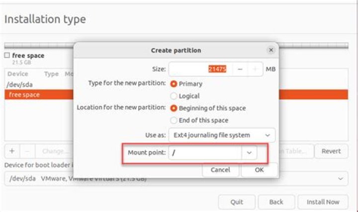 How do I respond to "there is no root file system" message while installing Ubuntu?