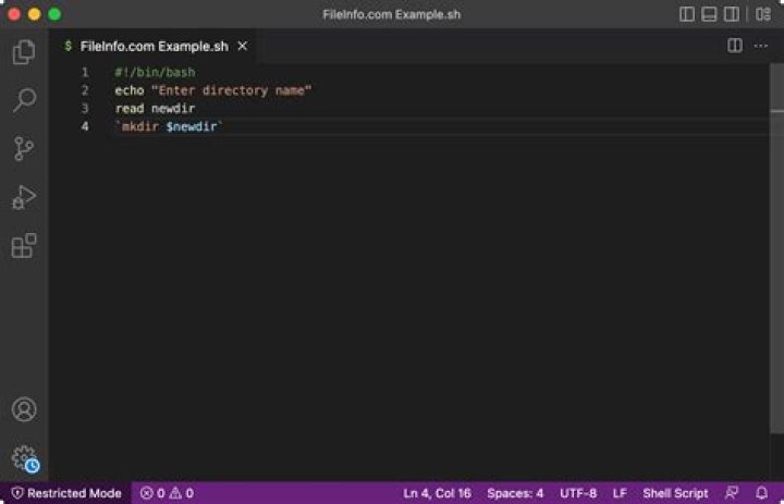 How do I save a text file with the `.sh` extension?