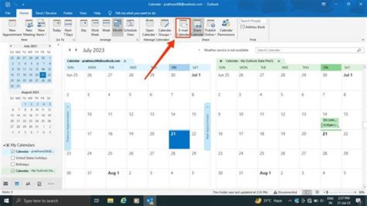 How do I search my Outlook calendar?