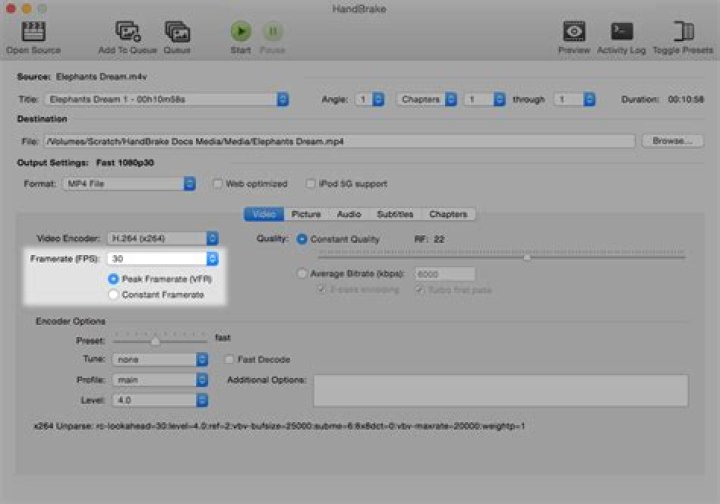 How do set output framerate "same as source" in ffmpeg