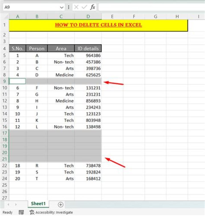 How do you delete multiple rows in excel