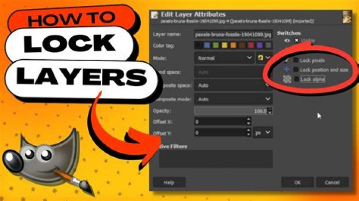 How do you lock a layer in Gimp?