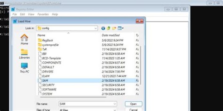 How to access the SAM file in Windows 10