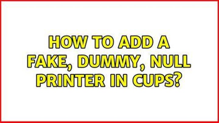 How to add a fake, dummy, null printer in CUPS?