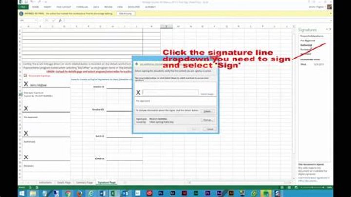 How to add multiple digital signatures to an Excel spreadsheet?