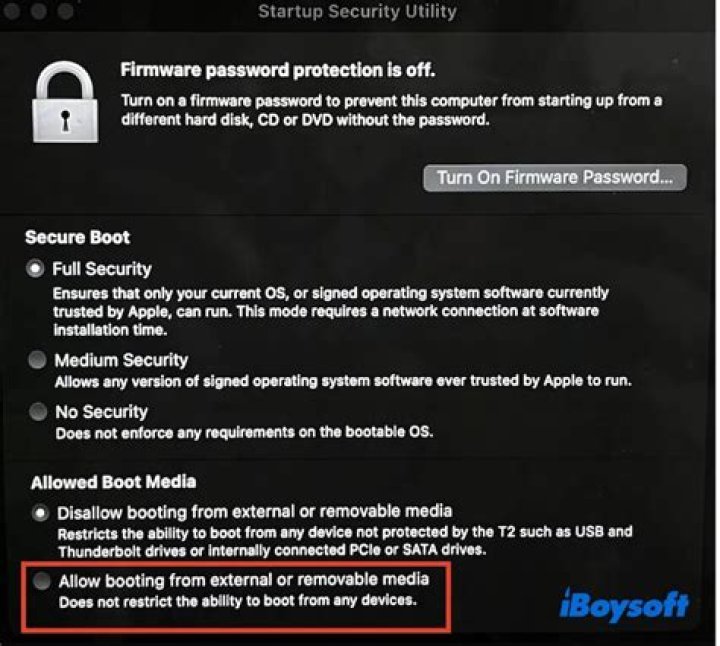 How to allow booting from usb on MacOS Catalina