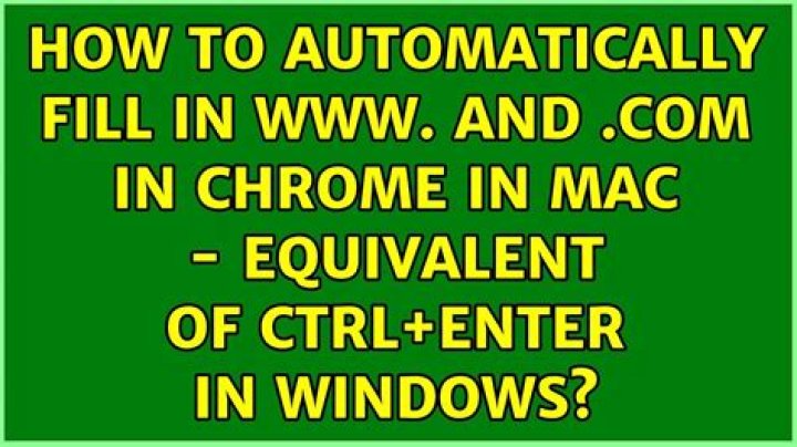 How to automatically fill in www. and .com in chrome in Mac - equivalent of Ctrl+enter in Windows?