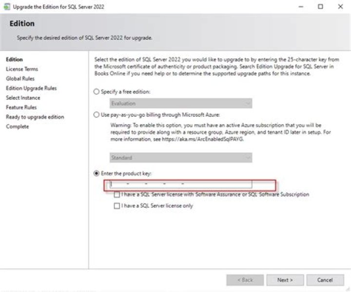 How to change edition of SQL 2012 from express to standard