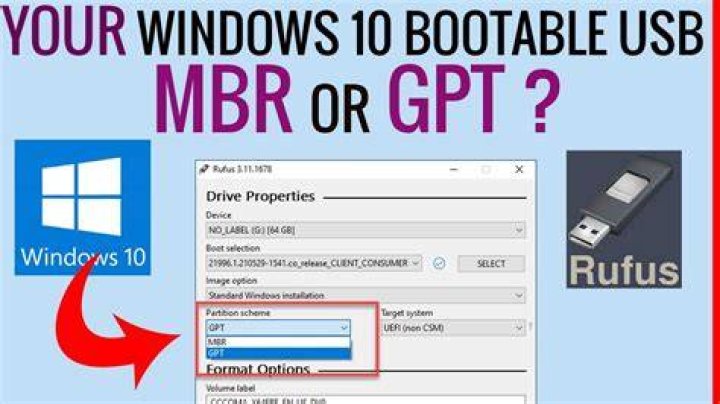 How to check whether the bootable one is MBR or GPT in the PenDrive?