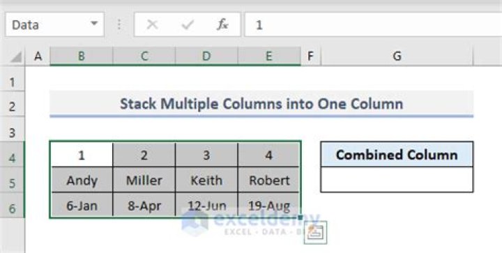 How to combine multiple columns to one in Excel?