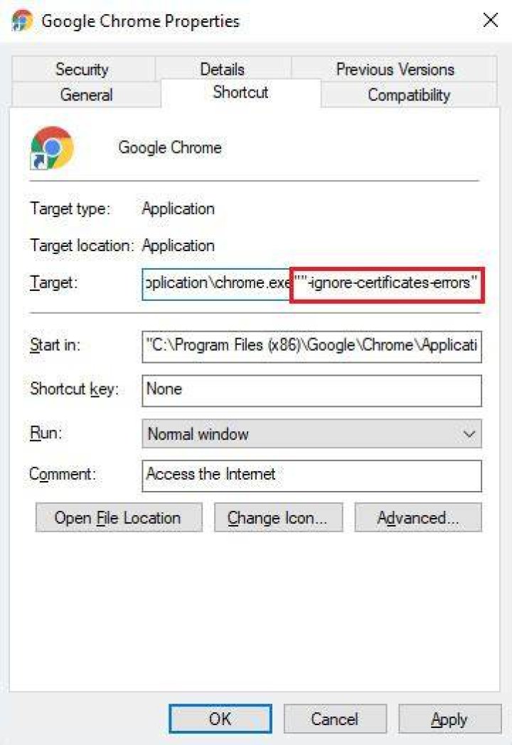 How to configure Chrome to ignore SSL warning on specific URLs?