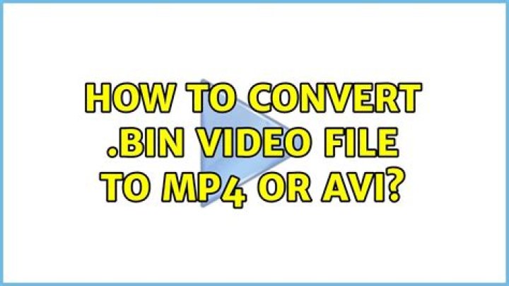 How to convert .bin video file to MP4 or AVI?