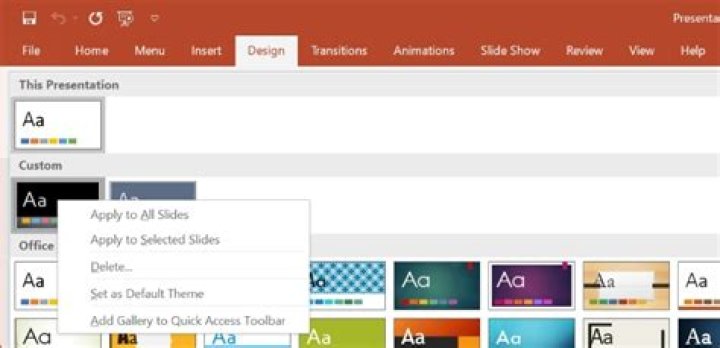 How to designate personal template as default in PowerPoint Office 365?