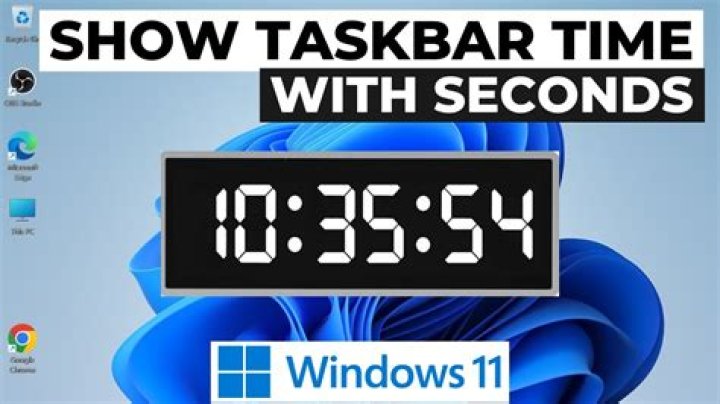 How to display seconds in the taskbar clock?